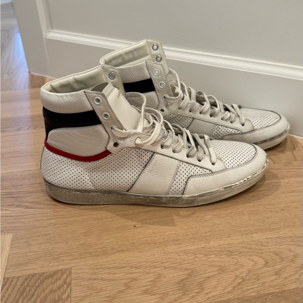 SAINT LAURENT
Calfskin Perforated Court Classic SL/10H High Top Sneakers - Picture 7 of 7